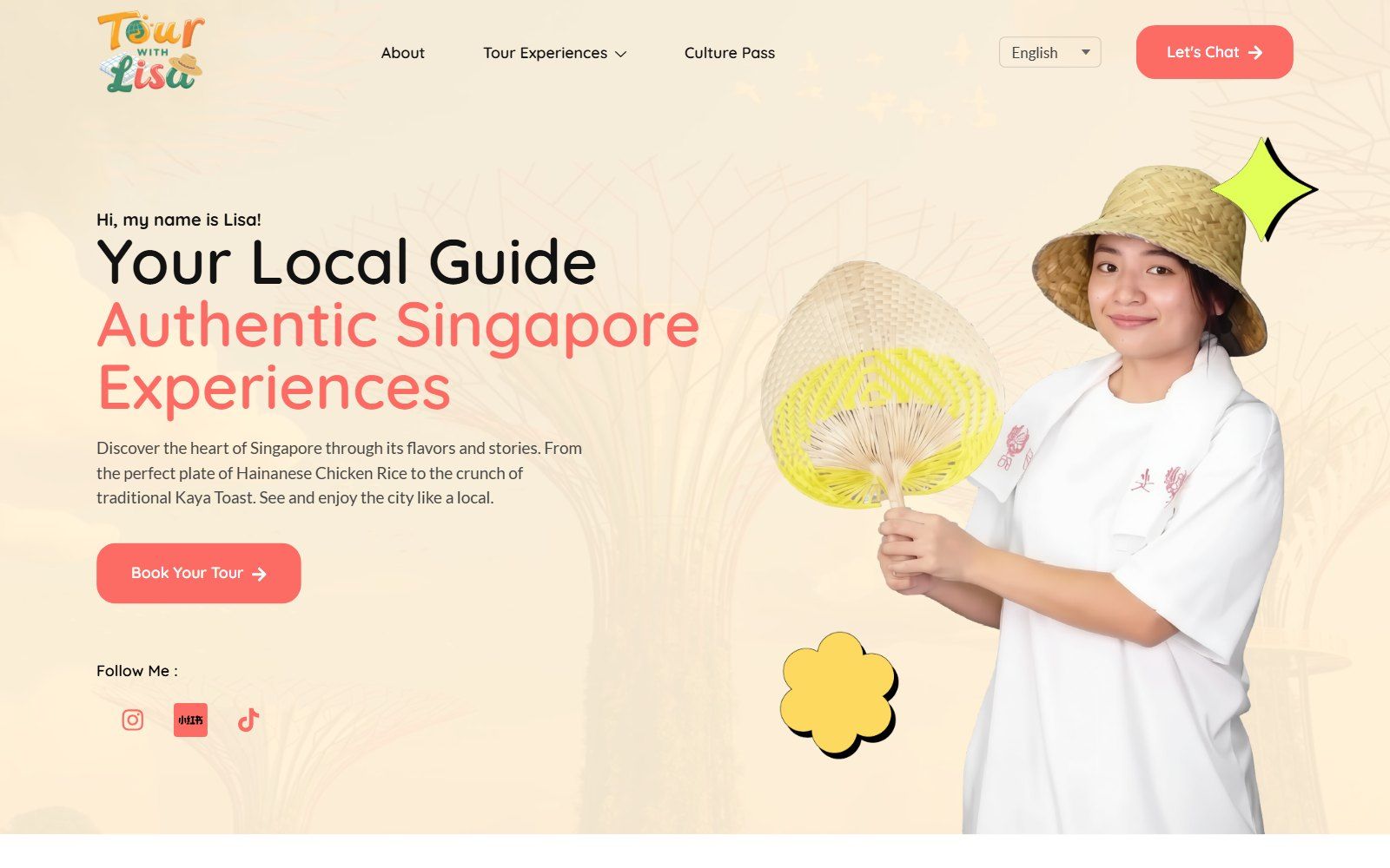 Tour with Lisa website homepage