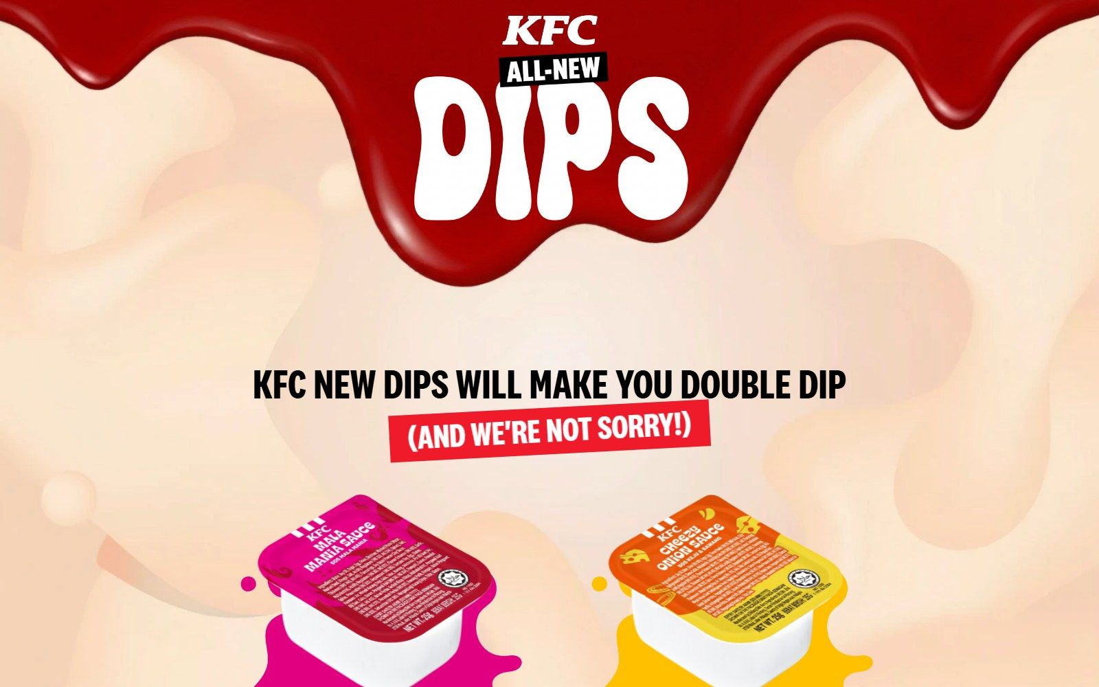 KFC Dips website homepage