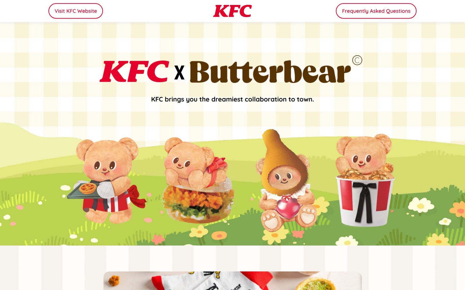 KFC x Butterbear website homepage