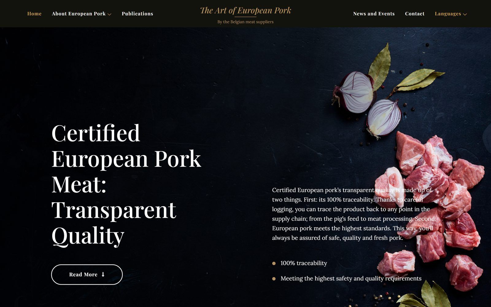 European Pork website homepage