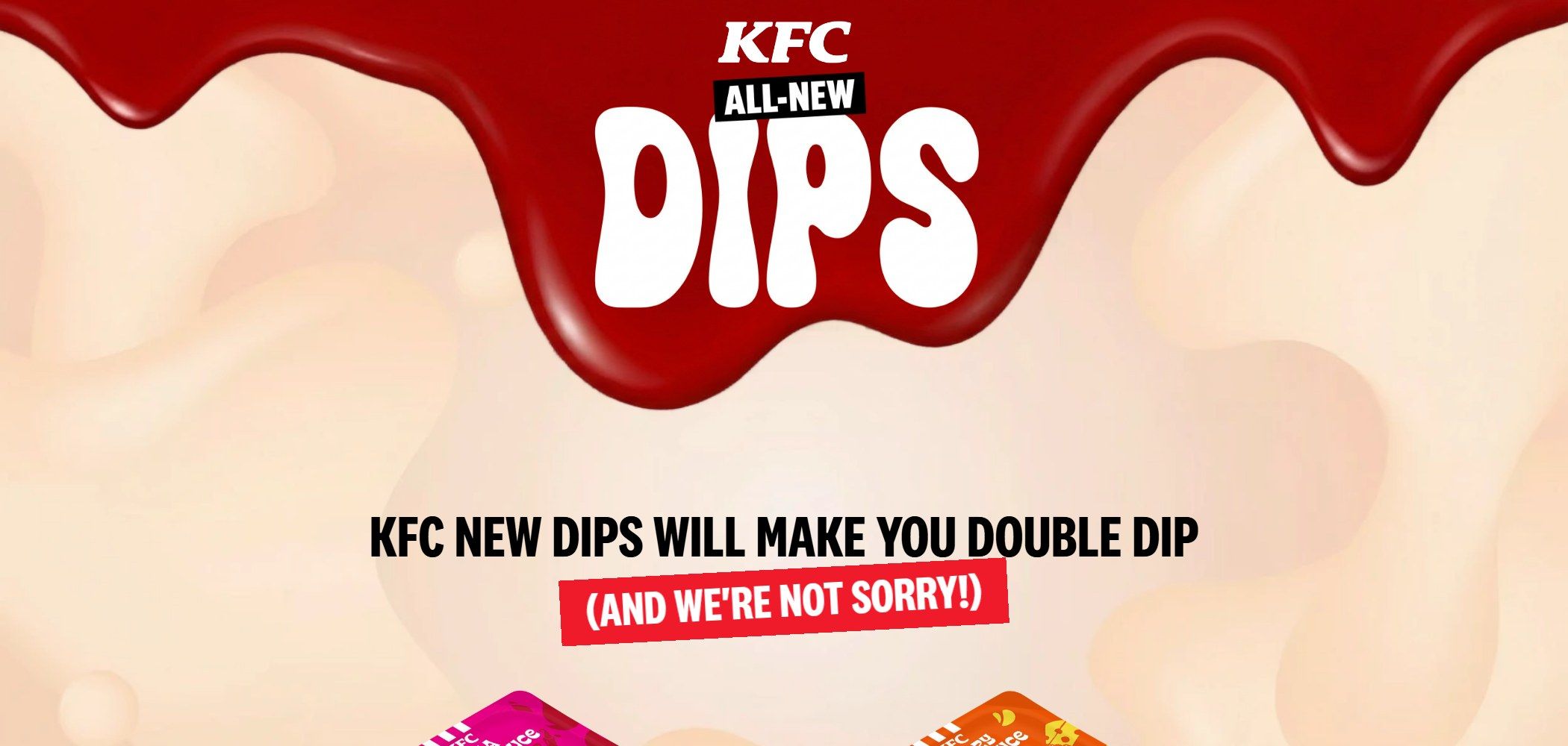 KFC Dips website, homepage on desktop