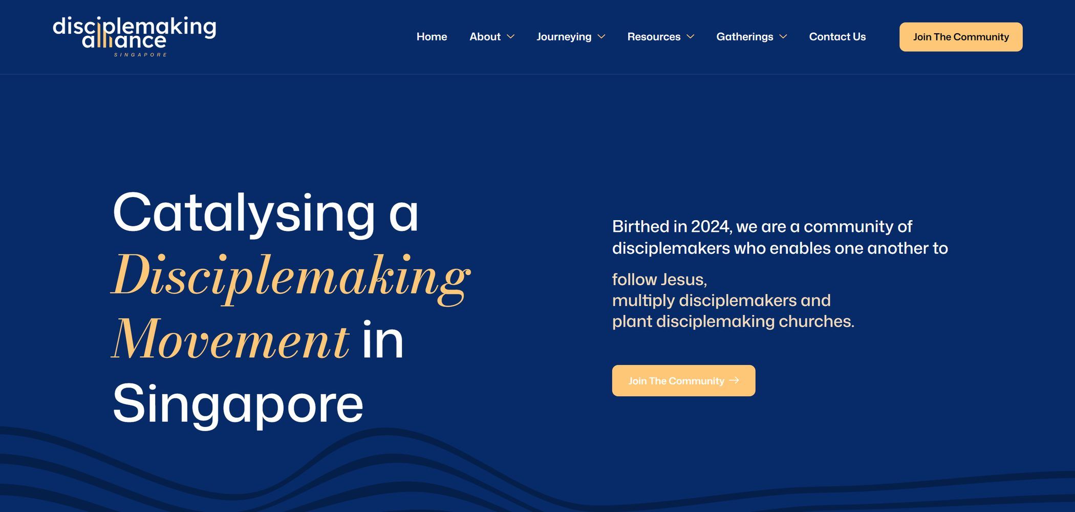 Disciplemaking Alliance Singapore website, homepage on desktop