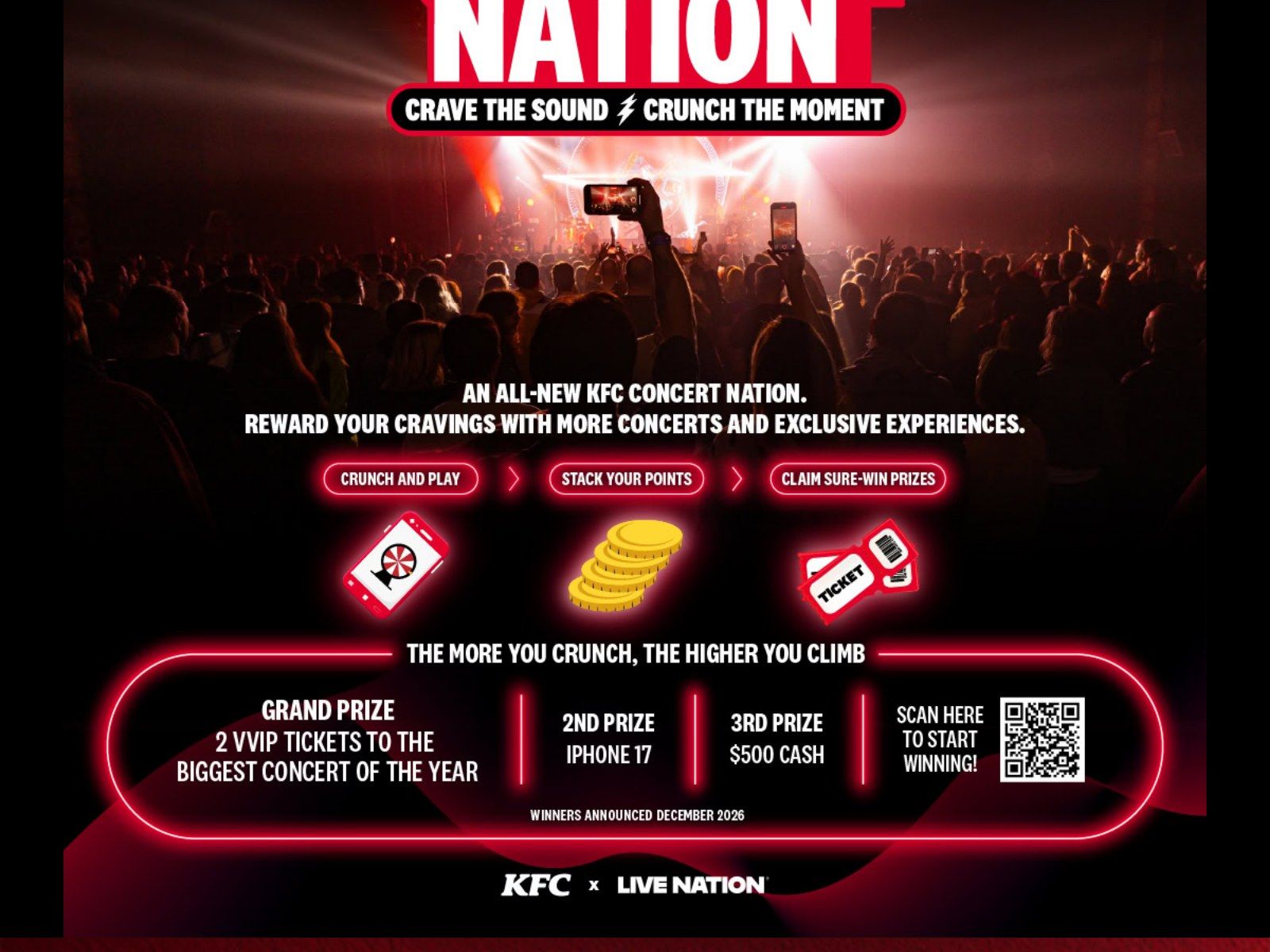 KFC Concert Nation website: Grand prizes page