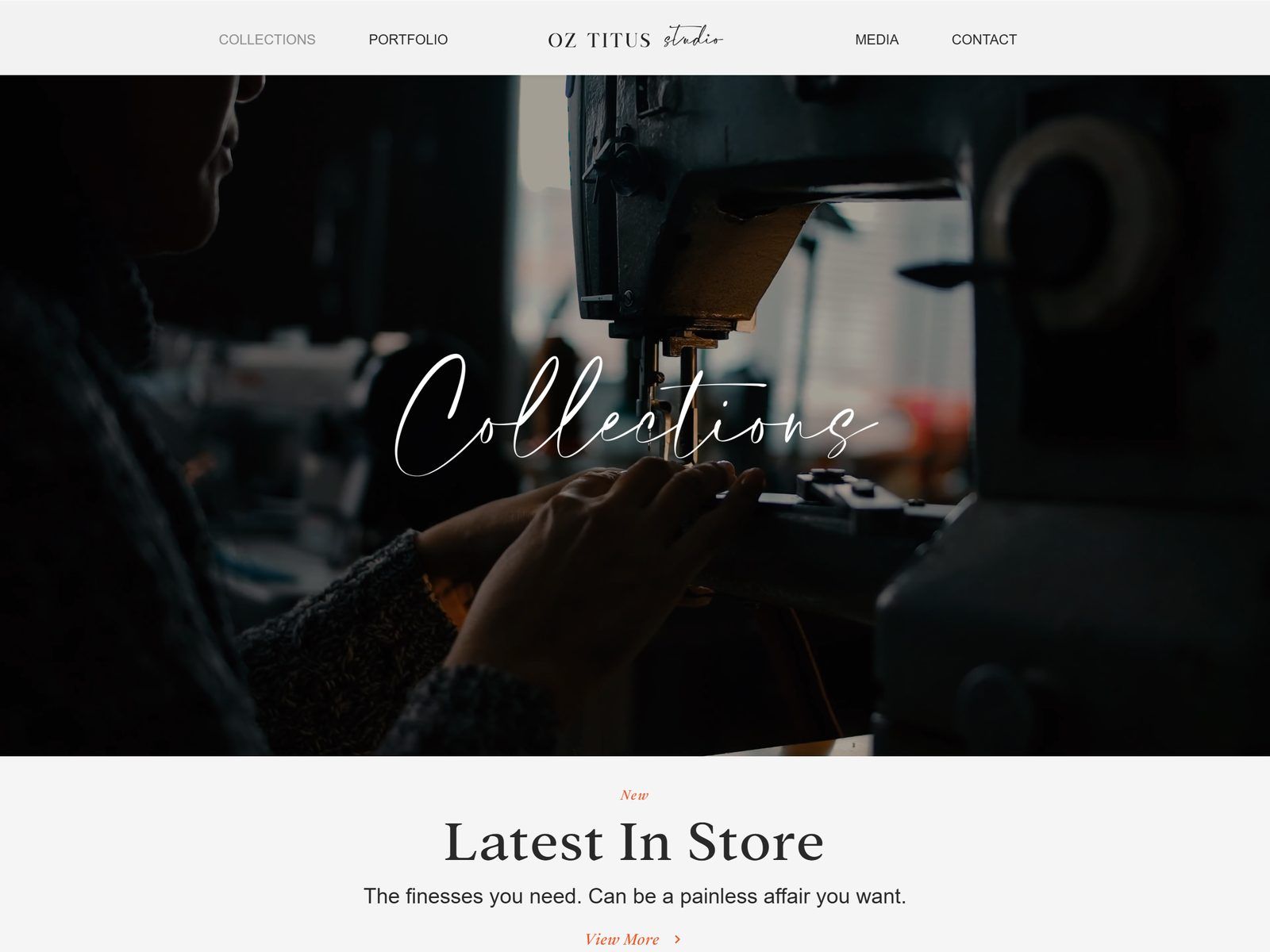 OZ TITUS studio website: Collections page