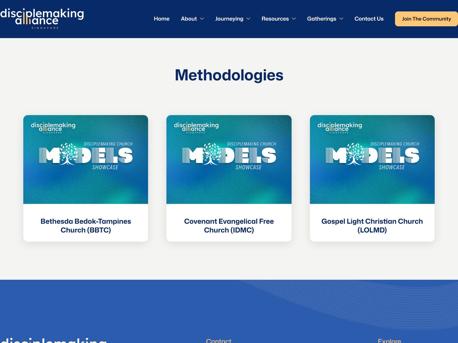 Disciplemaking Alliance Singapore website: Journeying page