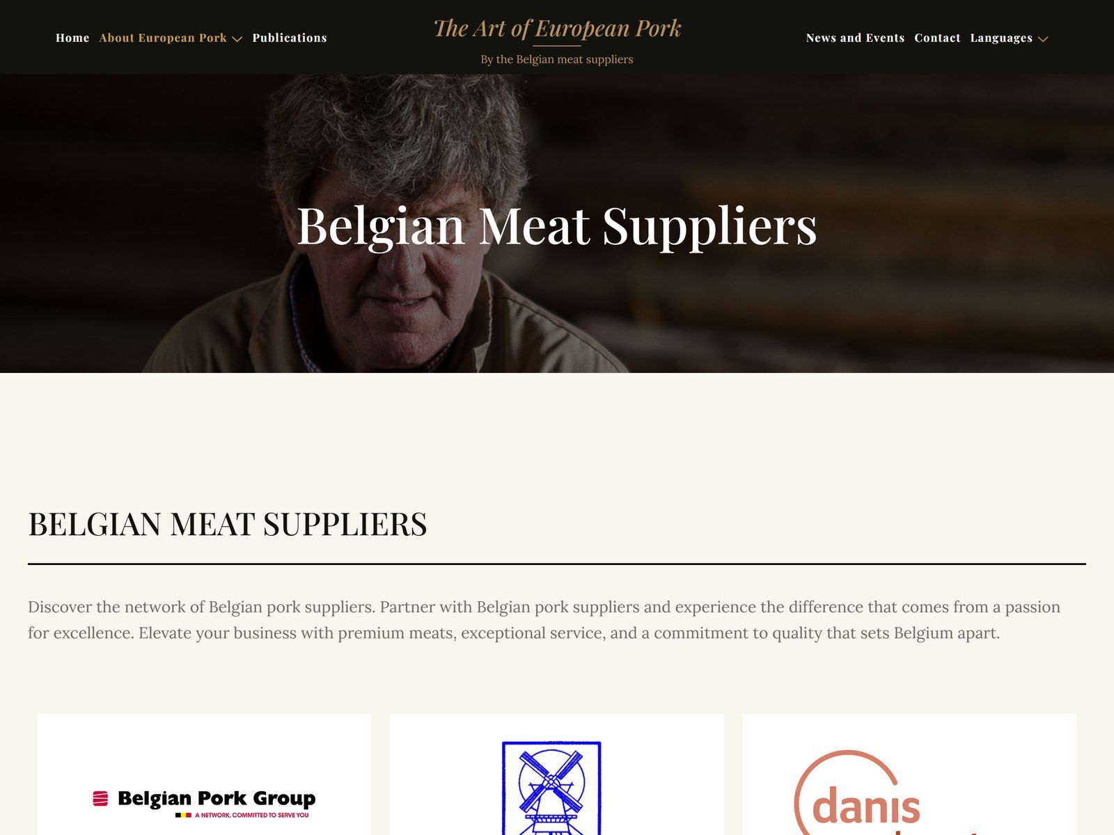 European Pork website: Belgian meat suppliers page