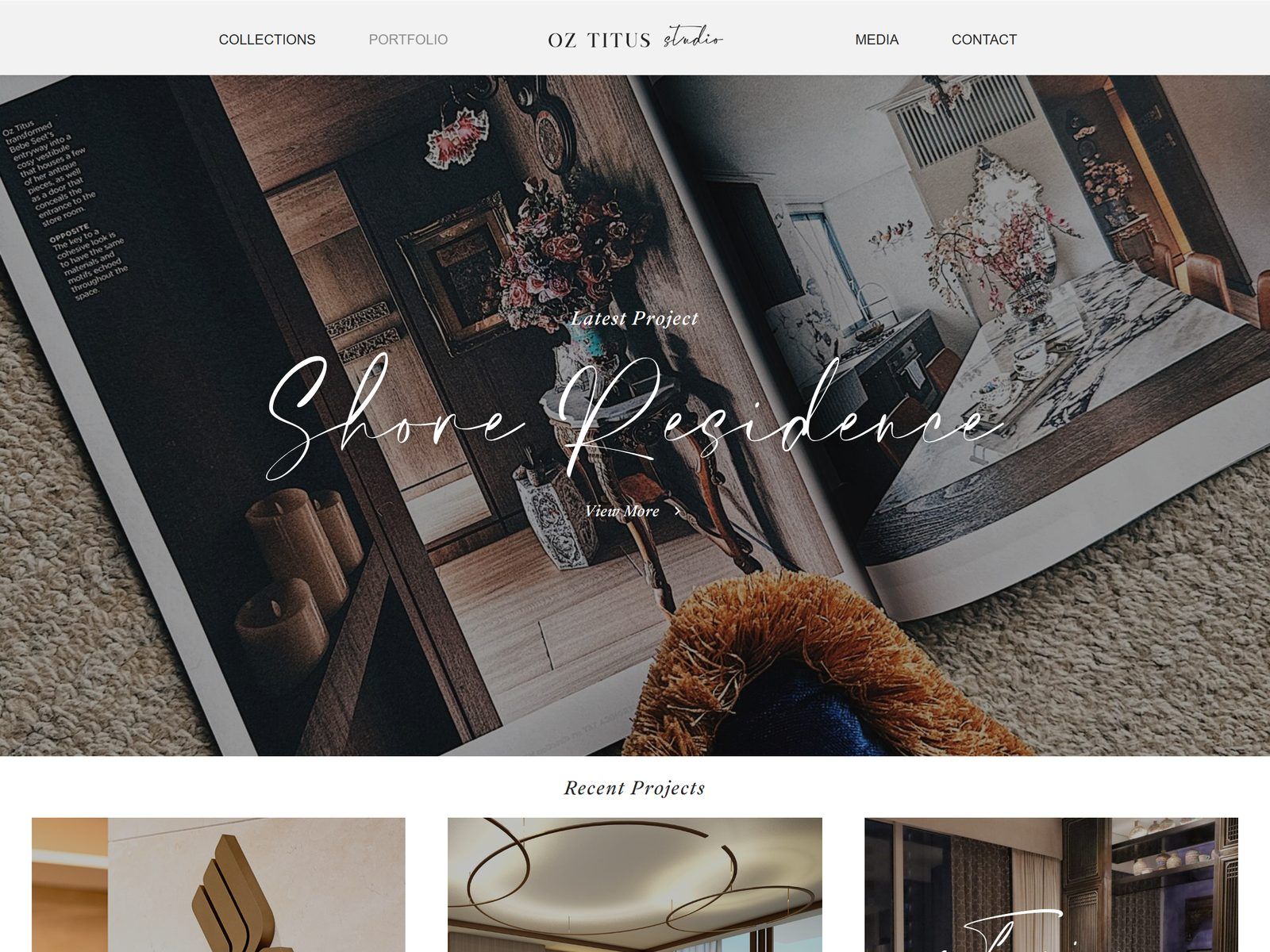 OZ TITUS studio website: Portfolio page