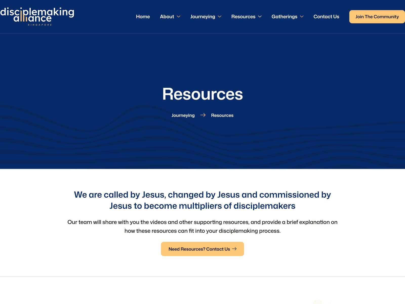 Disciplemaking Alliance Singapore website: Resources page