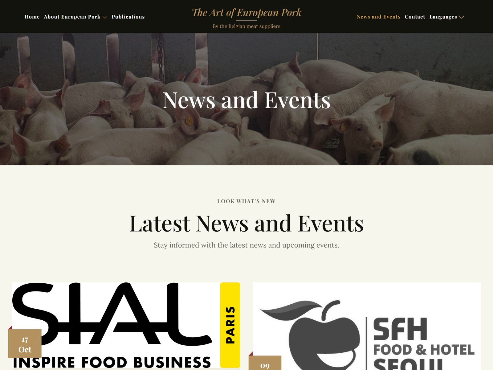 European Pork website: News and events page