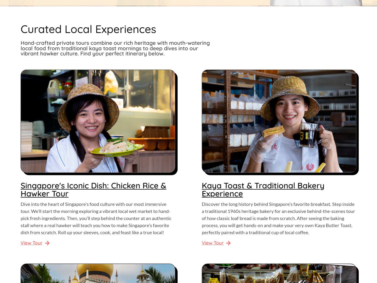 Tour with Lisa website: Tours on the homepage page